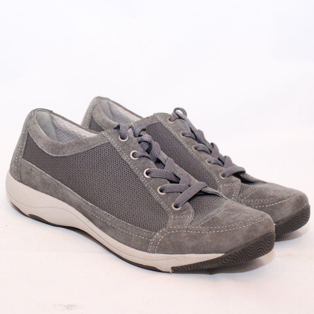 Dansko Women's Harmony Lace Up Sneakers Size 40 / 9.5 Gray Suede Mesh Casual